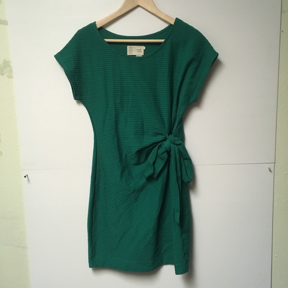 Emerald Green Anthro Saturday Sunday Ribbed Dress - Picture 2 of 6